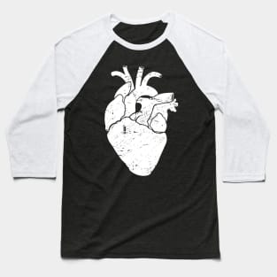 Distressed Anatomical Goth Heart Baseball T-Shirt